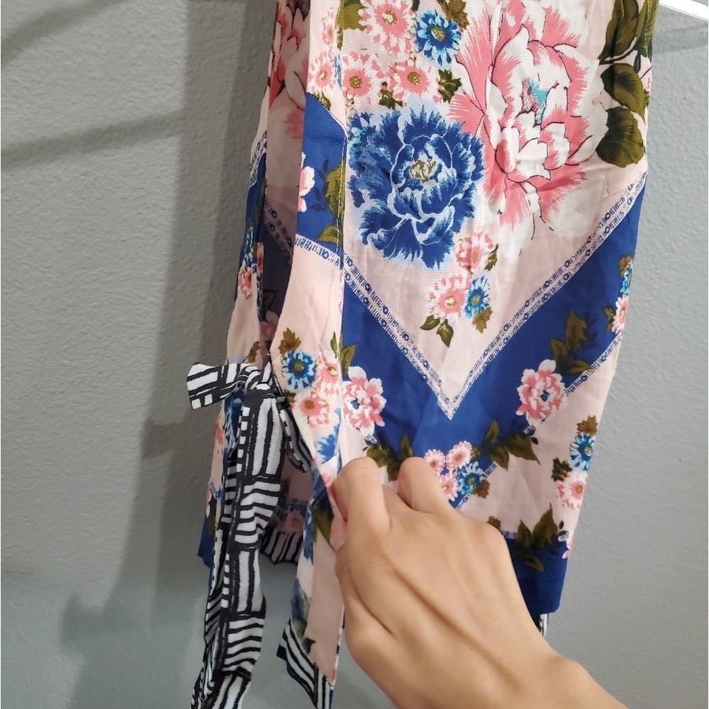 NWT Free People floral tie blouse - Picture 2 of 5